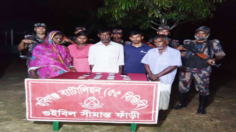 হবিগঞ্জে সীমান্তে স্বামী-স্ত্রী সহ ৫ বাংলাদেশি নাগ...