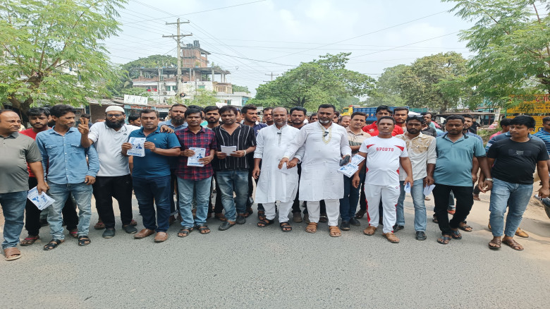 জীবননগরে ধানের শীষের লিফলেট বিতরণ...
