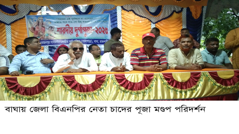 বাঘায় জেলা বিএনপির নেতা চাদের পূজা মণ্ডপ পরিদর্শন...