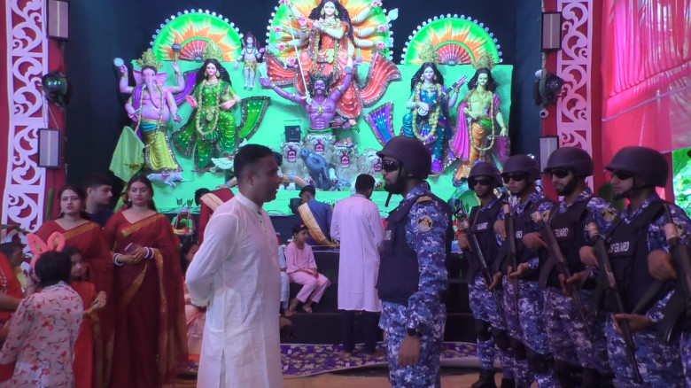 ভোলায় শারদীয় দুর্গাপূজা উপলক্ষ্যে  নিরাপত্তা জোরদা...
