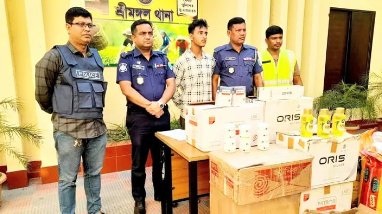 শ্রীমঙ্গলে পুলিশের অভিযানে বিদেশি সিগারেট, জিরা ও ...