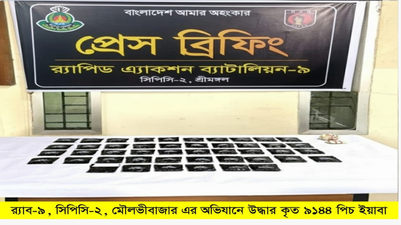 বড়লেখায় ৯ হাজার পিস ইয়াবাসহ র‍্যাবের হাতে আটক ১...