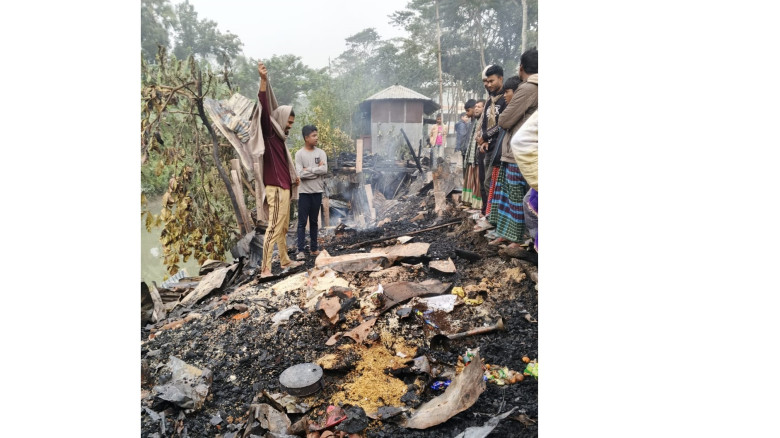 বাউফলের ধুলিয়া বাজারে ভয়াবহ অগ্নিকাণ্ডে পাঁচটি দোক...
