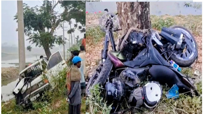 কুলাউড়ায় মোটরসাইকেল পিকআপের মুখোমুখি সংঘর্ষে প্রা...