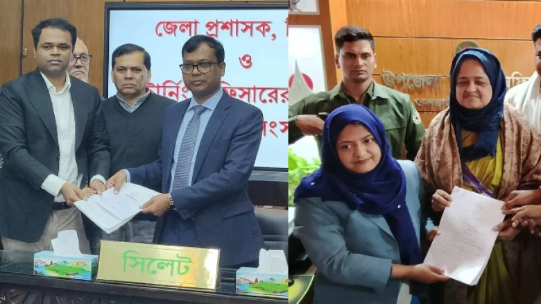 সিলেট-২ মা ও ছেলের একসঙ্গে মনোনয়নপত্র দাখিল...