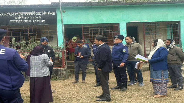 শেরপুর সদর উপজেলার ঝুঁকিপূর্ণ  ও দুর্গম ভোট কেন্দ্...