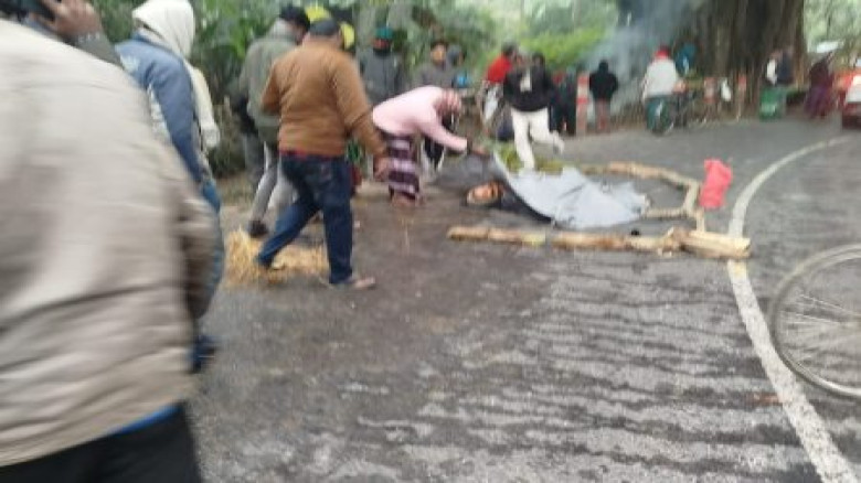 চুয়াডাঙ্গায় বালির ট্রাক ও মাছের গাড়ির মুখোমুখি ...