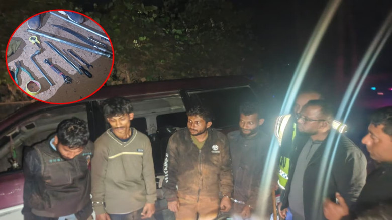 কুলাউড়ায় দেশীয় অস্ত্রসহ চার ডাকাত আটক...