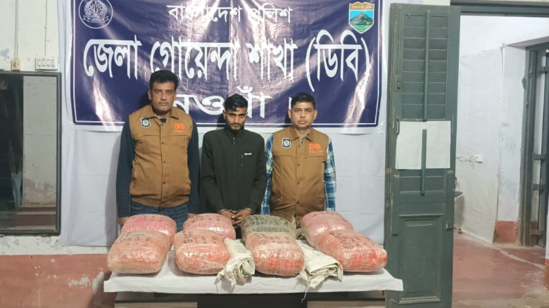 নওগাঁয় সাড়ে ৪২ কেজি গাঁজাসহ যুবক গ্রেপ্তার...