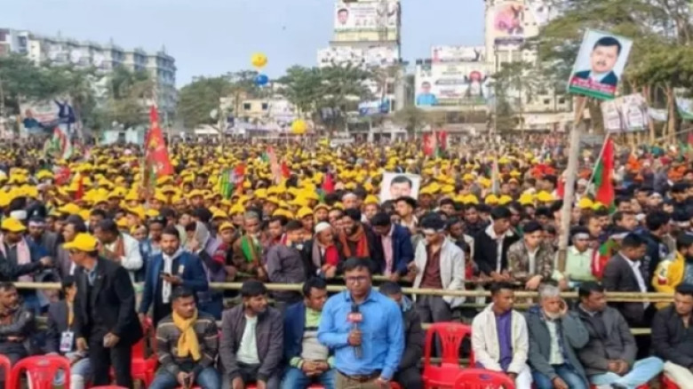 তারেক রহমানের প্রথম নির্বাচনি জনসভা, সিলেট আলিয়া ম...