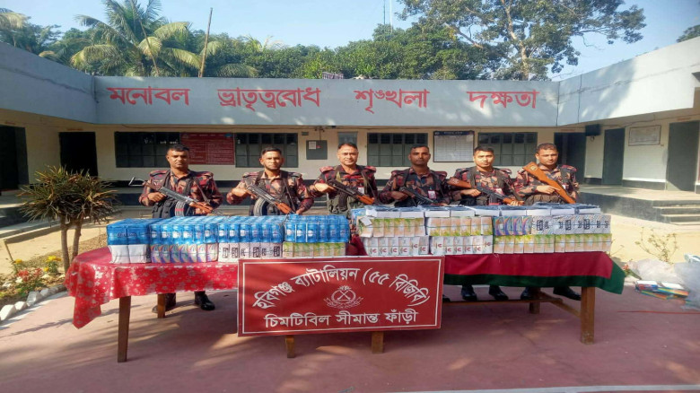 চুনারুঘাটে বিপুল পরিমাণ ভারতীয় মাদক জব্দ...