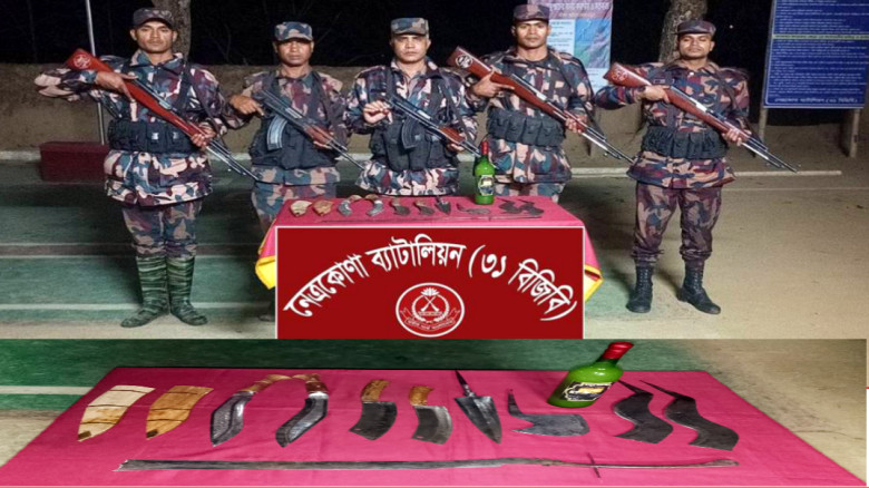 সীমান্তে বিজিবি'র বিশেষ অভিযানে ভারতীয় ও দেশীয় অস্...