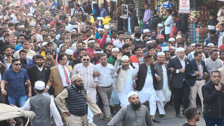 মণিরামপুরে ধানের শীষের প্রচার মিছিলে জনতার ঢল...