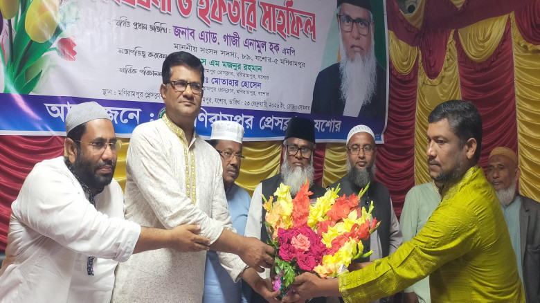 মণিরামপুর প্রেসক্লাবে গাজী এনামুল হক এমপি'কে সংবর্...