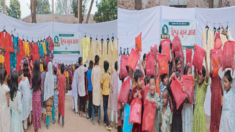 সৈয়দপুরে মাত্র এক টাকায় ঈদের খুশি কিনলো সুবিধাবঞ্চ...