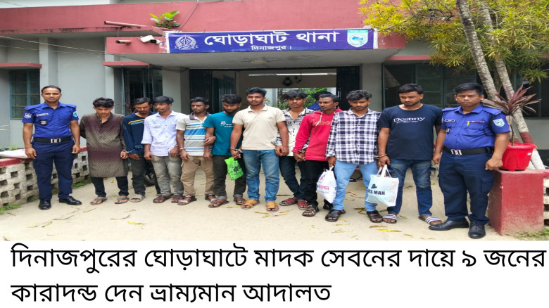ঘোড়াঘাটে মাদক সেবনের দায়ে ৯ জনের কারাদন্ড...