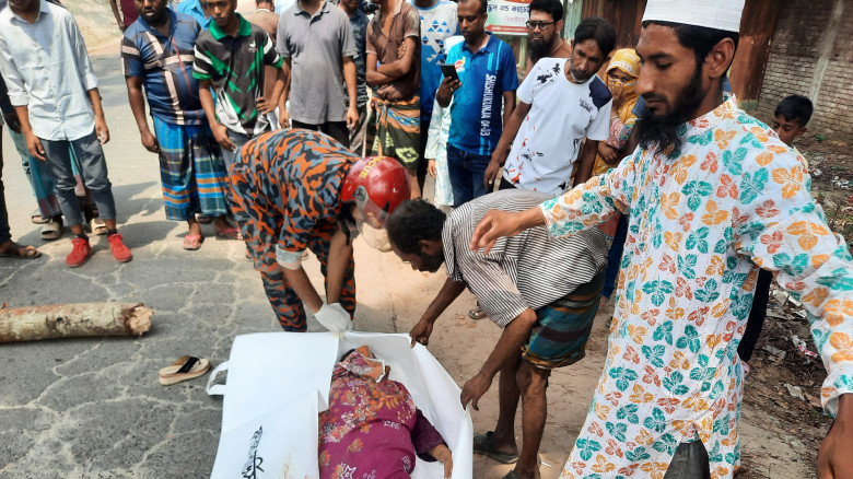 ঝিনাইদহে ট্রাক চাপায় নারীর মৃত্যু...