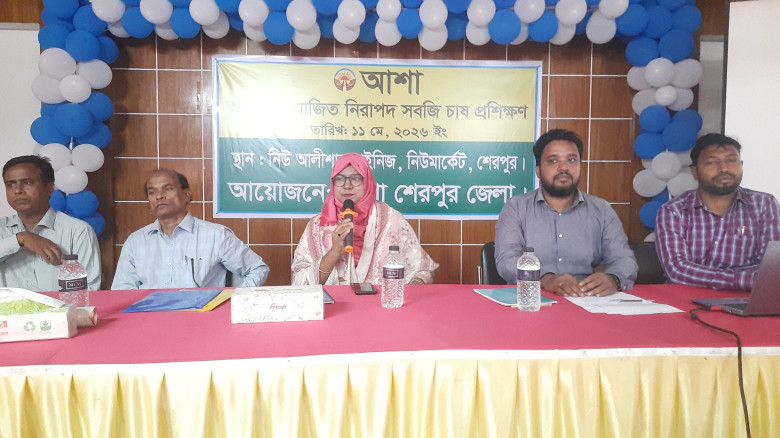 শেরপুরে কৃষিতে নিরাপদ পদ্ধতি ছড়িয়ে দিতে আশা'র প্রশ...