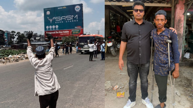 পা হারানো শাহাবুদ্দীনের পাশে কুমিল্লা উত্তর জেলা ছ...