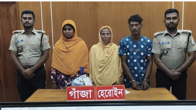 চাঁপাইনবাবগঞ্জ হেরোইন গাঁজাসহ একই পরিবারের তিনজন আ...