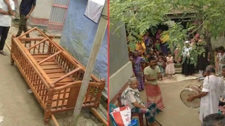 কটিয়াদীতে ঢাকঢোল বাজিয়ে শতবর্ষী ব্যাক্তিকে দাফনের ...