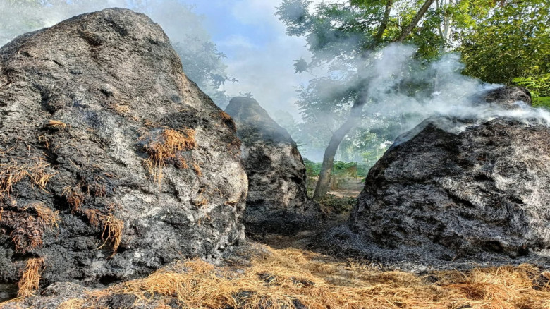 সিংড়ায় গভীর রাতে স্কুল দপ্তরীর আড়াই লাখ টাকার খড়ের...