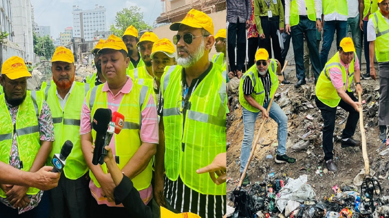 রাজধানীর মোহাম্মদপুরে স্বেচ্ছাসেবক দলের খাল পরিষ্ক...