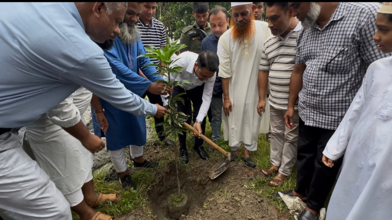 মাঝিনা মৌজার আহমাদিয়া ফাযিল মাদ্রাসায় বৃক্ষরোপণ ...