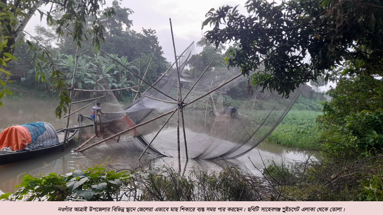 আত্রাইয়ে নদ-নদীতে পানি বৃদ্ধি, জেলেদের মাছ শিকারের...
