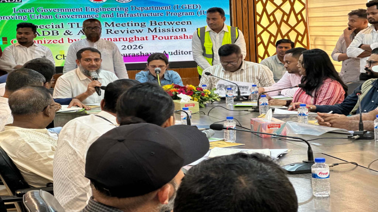 চুনারুঘাট পৌরসভার উন্নয়ন কাজ পরিদর্শনে এডিবি ও এএফ...
