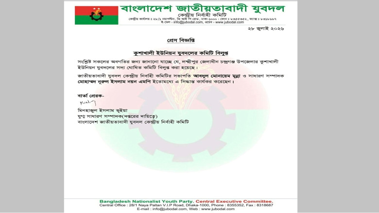 ১৬ নেতার পদত্যাগের পর যুবদলের কমিটি বিলুপ্ত...